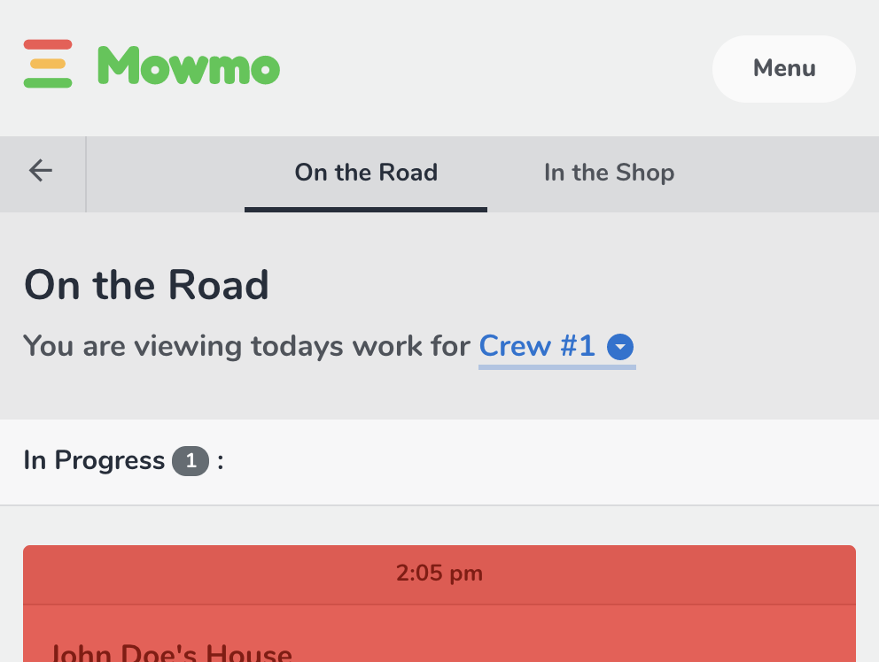 product screenshot of the one the job view